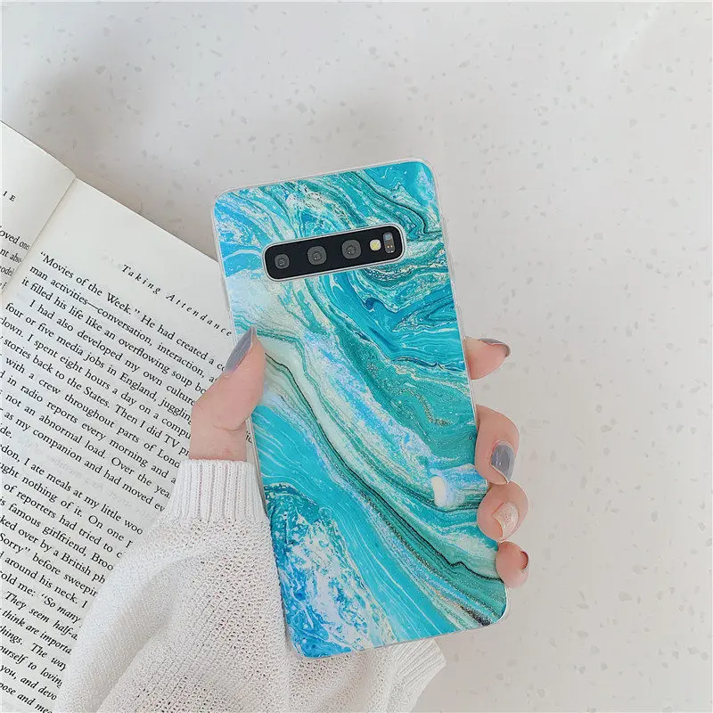 Чехол для телефона для samsung Galaxy note10 плюс S8 9 S10 плюс 10E lite A40/50/70 мягкий чехол s Морская вода текстура раковины чехол для телефона - Цвет: 02