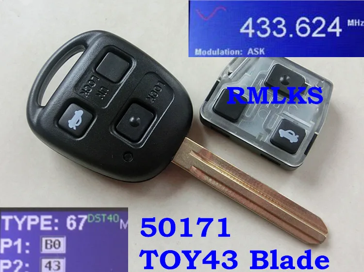 RMLKS 50171 60081 60030 304,2 МГц 433 Мгц дистанционный ключ 4D67 4C транспондер чип подходит для Toyota Prado 120 RAV4 Kluger Avensis Tarago
