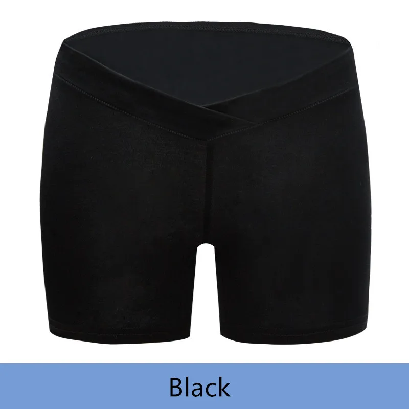 Black Короткие штаны для беременных нижнее белье, лосины женские трусы шорты для беременных Мягкие плотные трусы для беременных женщин - Цвет: Black