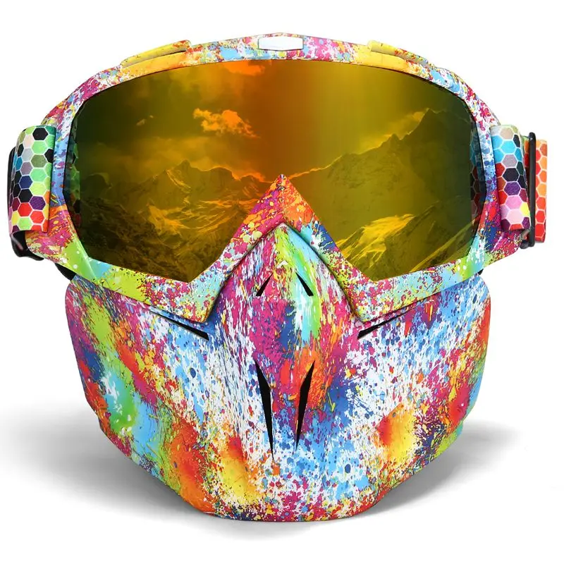 Rainbow INBIKE лыжные очки, маска, зимние очки, UV400, очки для сноуборда, ветрозащитные лыжные очки, лыжная маска, съемные лыжные очки - Цвет: Rainbow