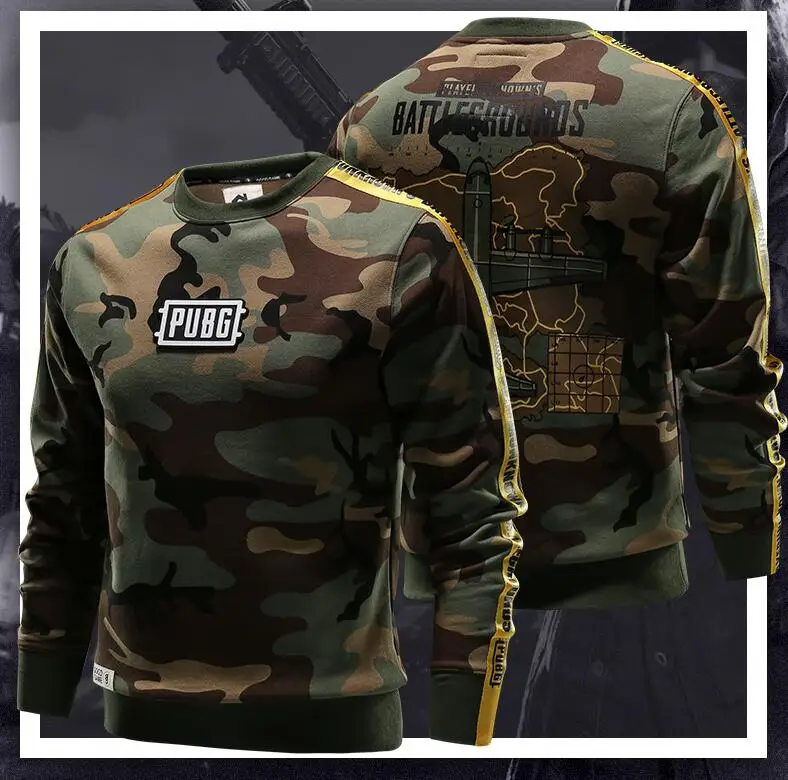 Tee7 Lovers' PUBG с О-образным вырезом толстовка мужская оружие Толстовка Женский Камуфляжный пуловер пара куртка игровая брендовая одежда высшего качества - Цвет: Camouflage green 2