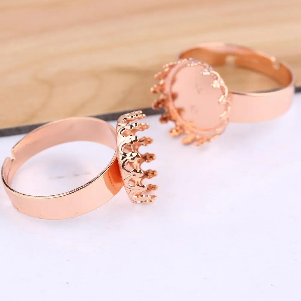 10 шт. Нержавеющая сталь Регулируемый с покрытием из розового золота подходят 12