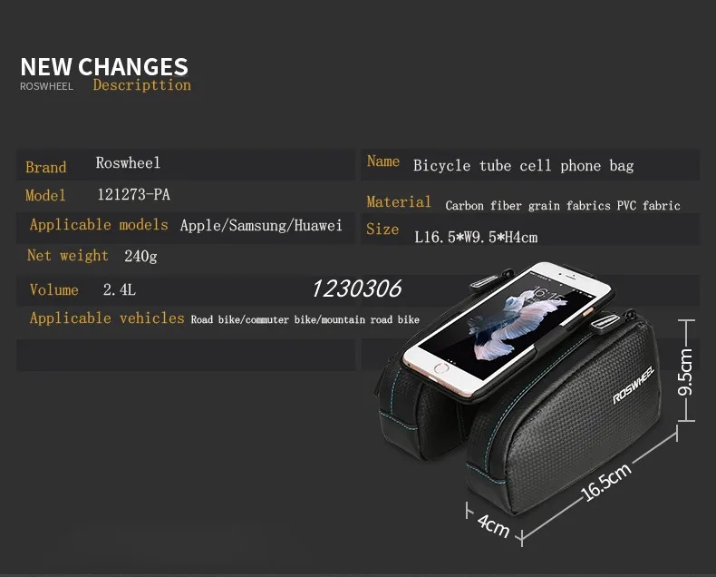 ROSWHEEL 4,7-6,0 дюймов рамка верхняя труба руль сумка для велосипеда велосипедная сумка Pannier обновленная версия сумка на бак с чехол для телефона