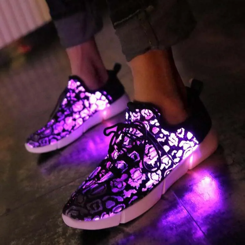 2018 new LED lighthing shoes men women casual glowing USB charging flash coconut lighting ultralight lovers | Детская одежда и