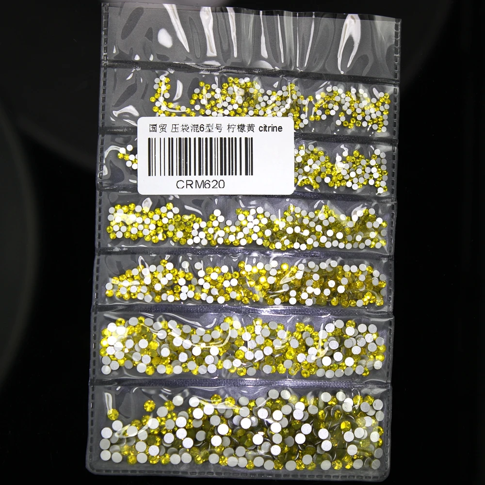 CITRINE Новинка, 22 цвета, SS3-SS10, маленькие размеры, стразы для дизайна ногтей, Хрустальные стеклянные стразы для ногтей, 3D украшение для ногтей, драгоценные камни - Цвет: CITRINE