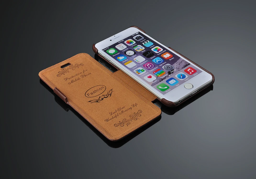 Для Apple iPhone 6/6s plus личи Профиль Флип Кожа формирование Чехлы стенд функция