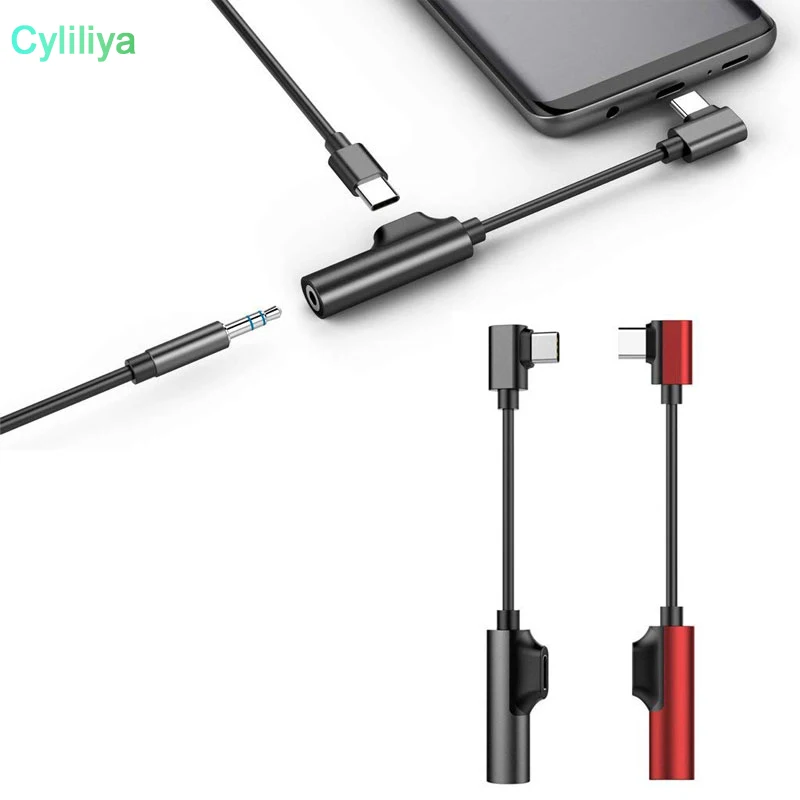 Кабель-адаптер для наушников Type C на 3 5 адаптер USB мм аудиоразъем 2 в 1 конвертер Type-C