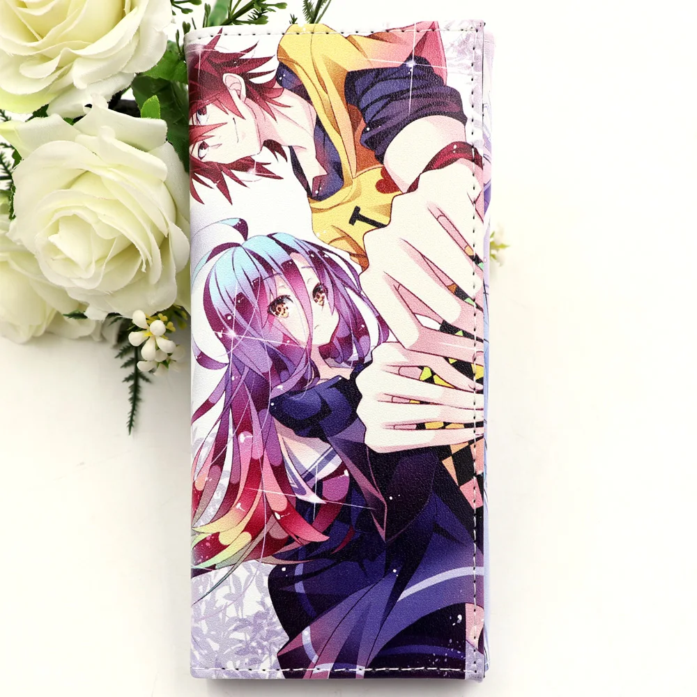 Длинный кошелек с аниме NO GAME LIFE Кожаный Клатч Sora and Shiro для мужчин и женщин|Мужские