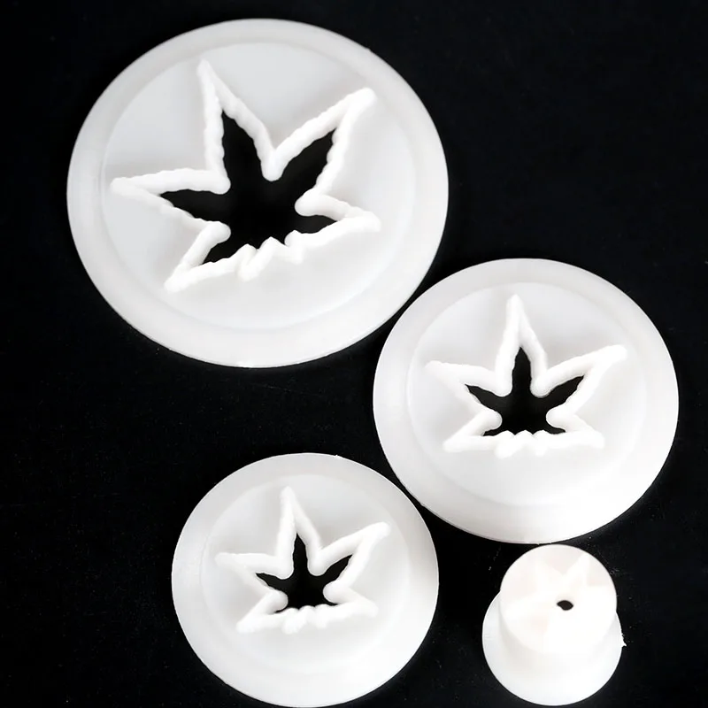 Пищевой пластик помадка Сахарный цветок резак Лист Розы кленовый лист 4 размера в