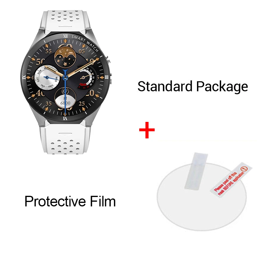 Kospet KW88 PRO 1,3" Bluetooth 4,0 Android 7,0 4 ядра Сенсорный экран 1 Гб оперативной памяти, 16 Гб встроенной памяти, MTK6580 gps Носимых устройств 3g Смарт-часы-телефон - Цвет: Black