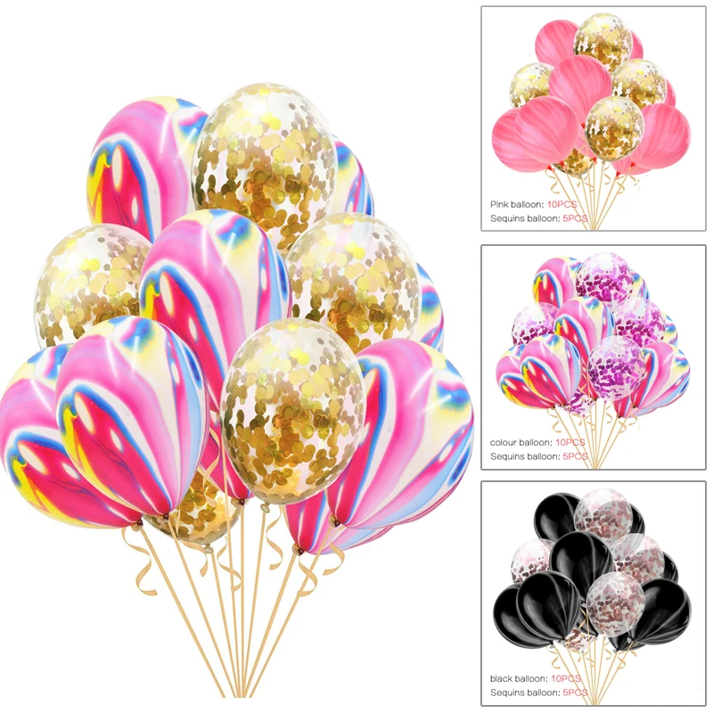 15 шт разноцветные шары с золотыми конфетти 12 дюймов мяч красочный латексный