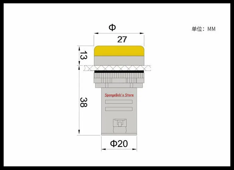 

5 pcs/Lot AD16-22D/S 22mm Yellow AC/DC 12V,24V,36V,110V, AC220V LED Power Indicator Signal Light Pilot Lamp