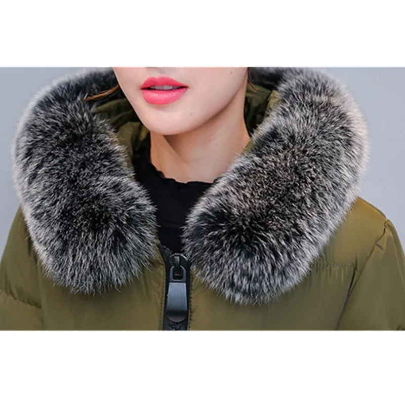 Женские зимние парки 2018 пуховики из хлопка Утолщенные плюс размер пальто с