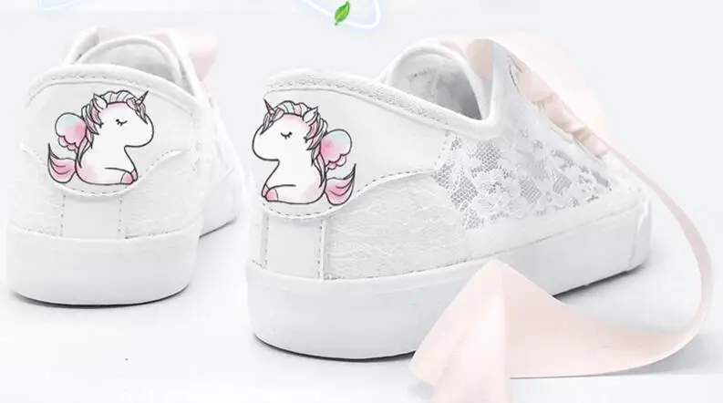 LACE UNICORN1 Маленькие белые туфли с лентами для женщин, модель года, женские туфли с кроличьим мехом в стиле Лолиты, милые японские студенческие Мягкие Туфли-кеды для девочек, tbx110 - Цвет: LACE UNICORN1
