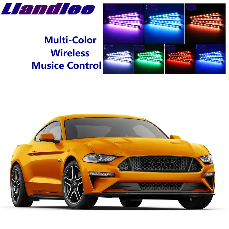 

LiandLee Car Glow Interior Floor Decorative Atmosphere Seats Accent Ambient Neon light For Ford Mustang GT / CS