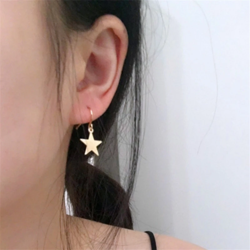 Мода звезды серьги простой Серьги пятиконечной из металла Jewelry Для женщин
