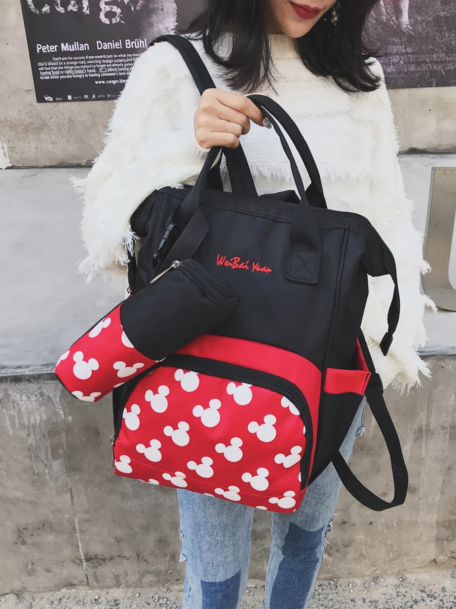 Новинка 2018 модный рюкзак для мам прозрачная сумка кормления мультяшная мышь