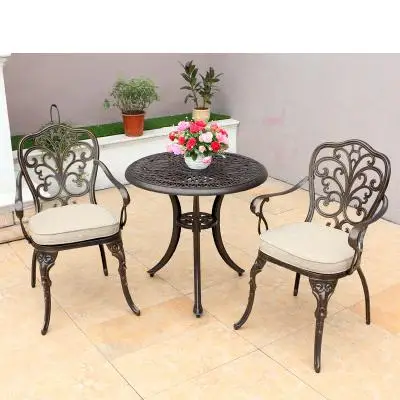 C 2chair1table72Dcm Мебель для балкона из литого алюминия, садовый стол и стул для отдыха, уличные столы и стулья - Цвет: C 2chair1table72Dcm