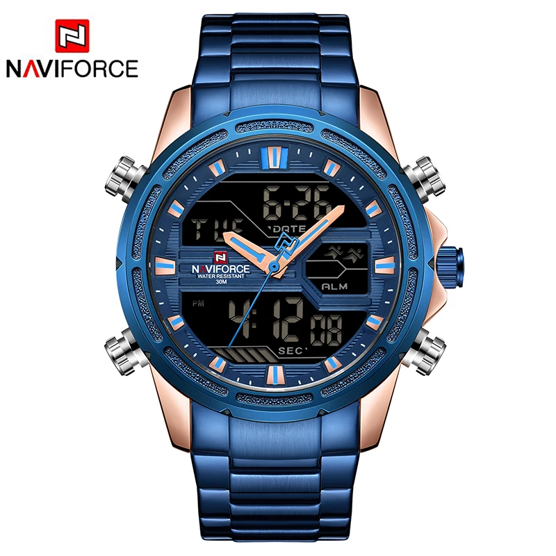 NAVIFORCE Лидирующий бренд мужские военные спортивные часы светодиодные цифровые