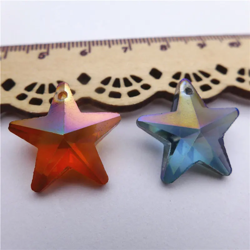 

20 мм кристалл в форме звезды, подвеска в виде морской звезды, летние самодельные Украшения, Аксессуары, стеклянные серьги, бисер, люстра, занавеска, 50 шт.