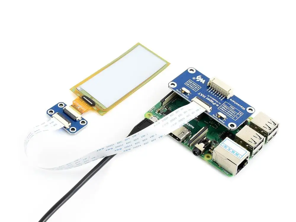 2 9 дюймовая Гибкая шляпа для электронных чернил Waveshare Raspberry Pi|Демонстрационные