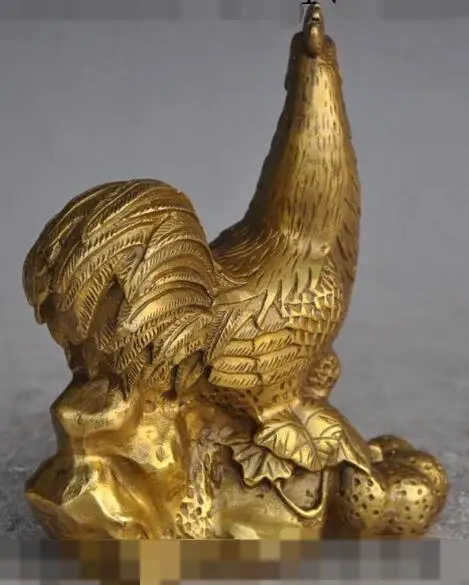 S00357 7 &quotКитайский латунный по феншуй богатство зодиакальный Петух Курица
