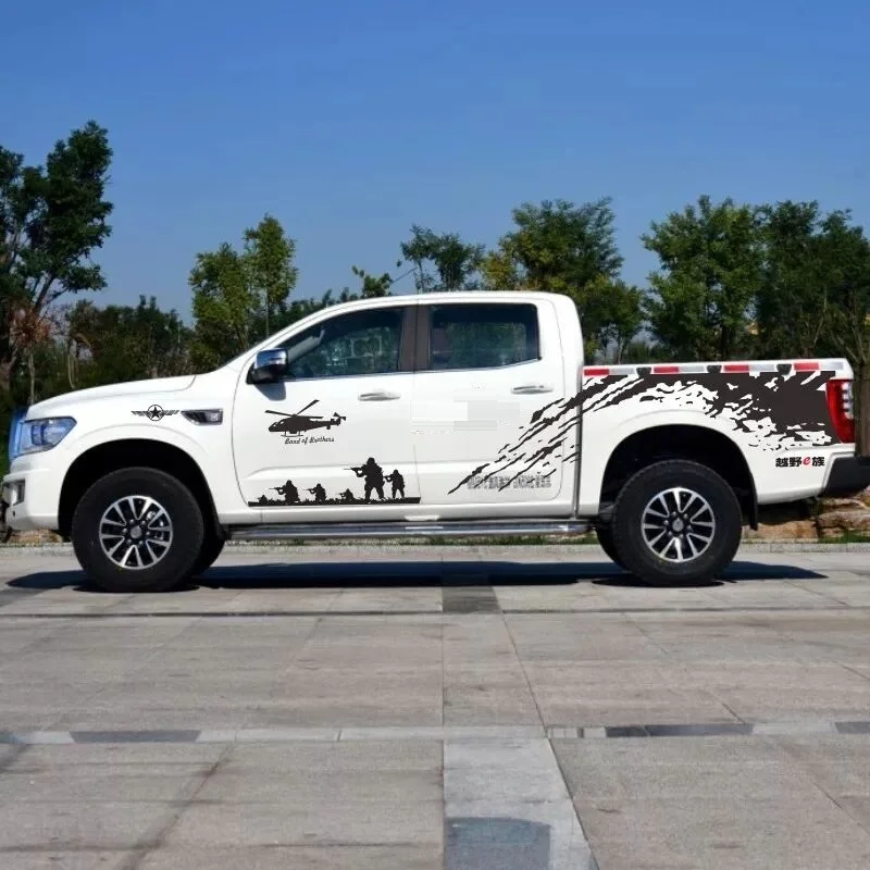 Наклейка на весь корпус KK, материал для HILUX VIGO RVEO L200, наклейка на боковые двери автомобиля, подходит для HILUX MITUBISHI L200