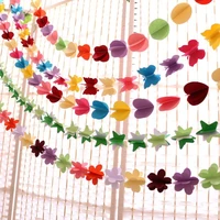 5pcsset three dimensional paper pull flower streamers birthday wedding room party decoration paper string hanging bunting