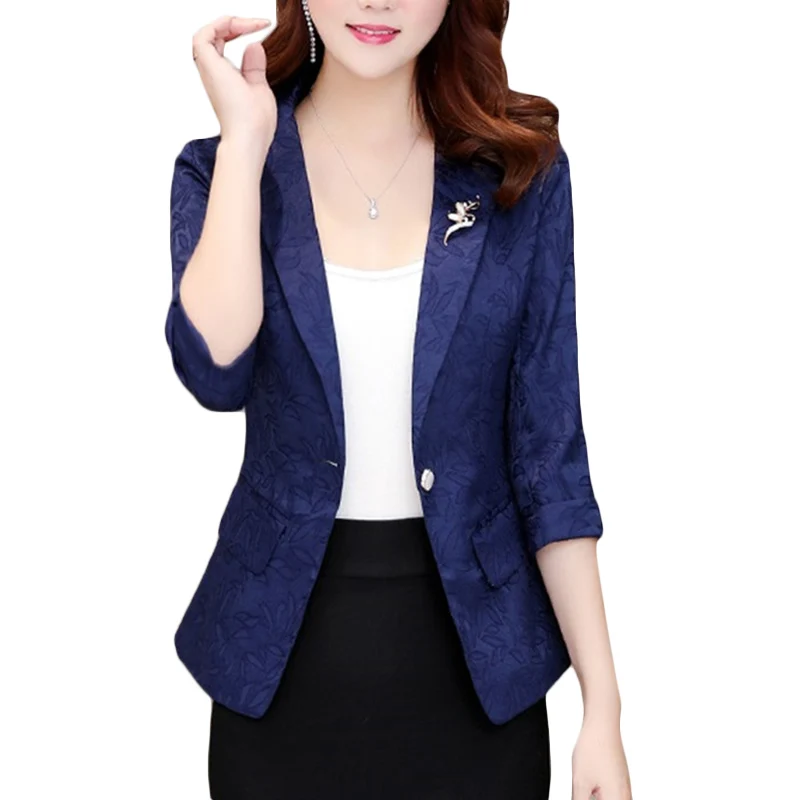 

2019 New Spring Small Suit Plus size Women Seven-point sleeves Short Coat Jacket Korean Slim Women's Casual Suits Blazers F209