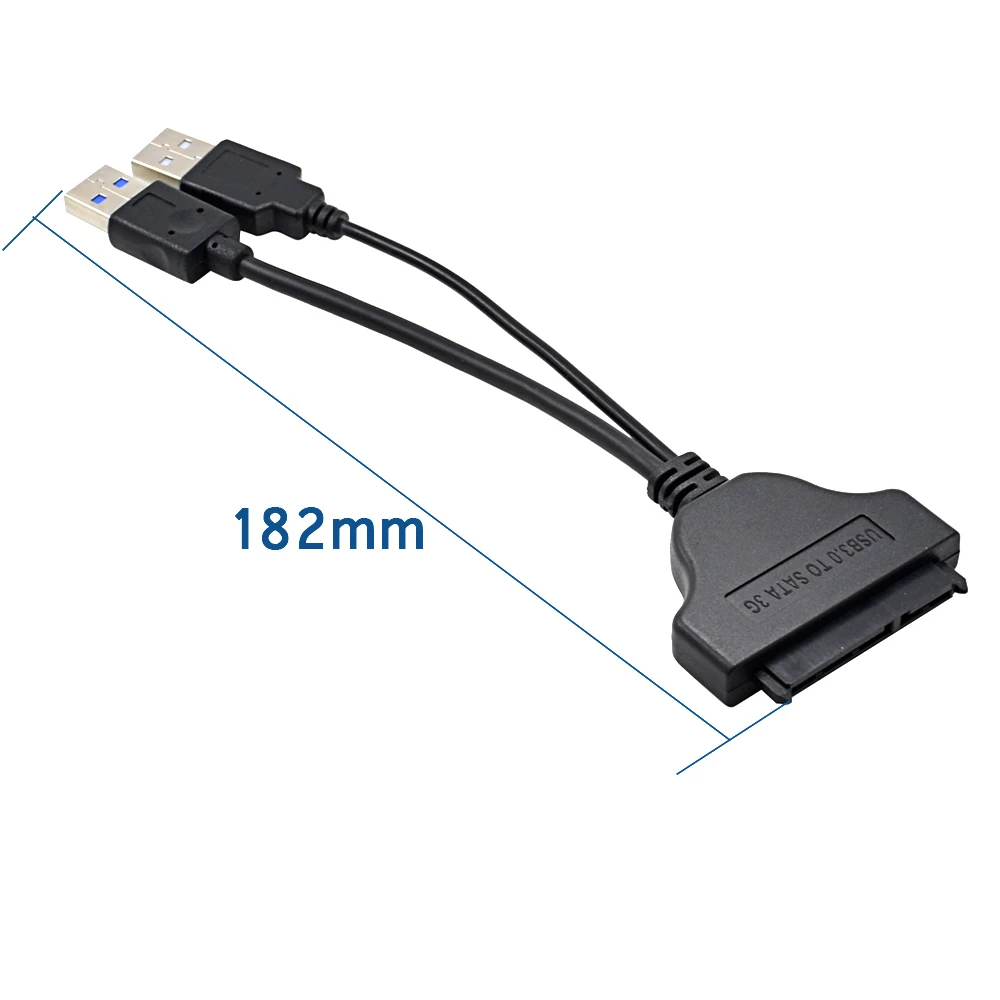 CHIPAL USB 3.0 to 7 + 15 22Pin SATA Cable Adapter External 2.0 Power Supply for 2.5 Inch SSD HDD Hard Disk Drive |