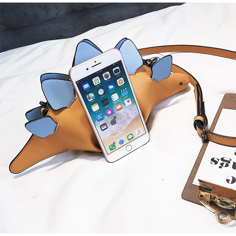 Творческий Хамелеон мультфильм сумки клапаном 3D Забавный динозавр животное