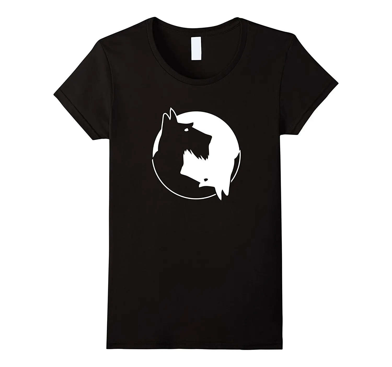 

Hot Sale 100% Cotton Cool Yin Yang Dog Shirt - Cute Scottish Terrier Tee - White Summer Style Tee Shirt