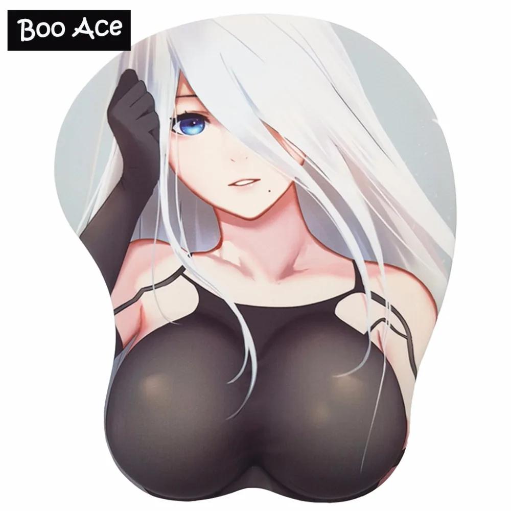 NieR: Automata A2 Ecchi аниме 3D коврик для мыши Мягкая грудь игровой коврик для мыши с подставкой для запястья с силиконовым гелем