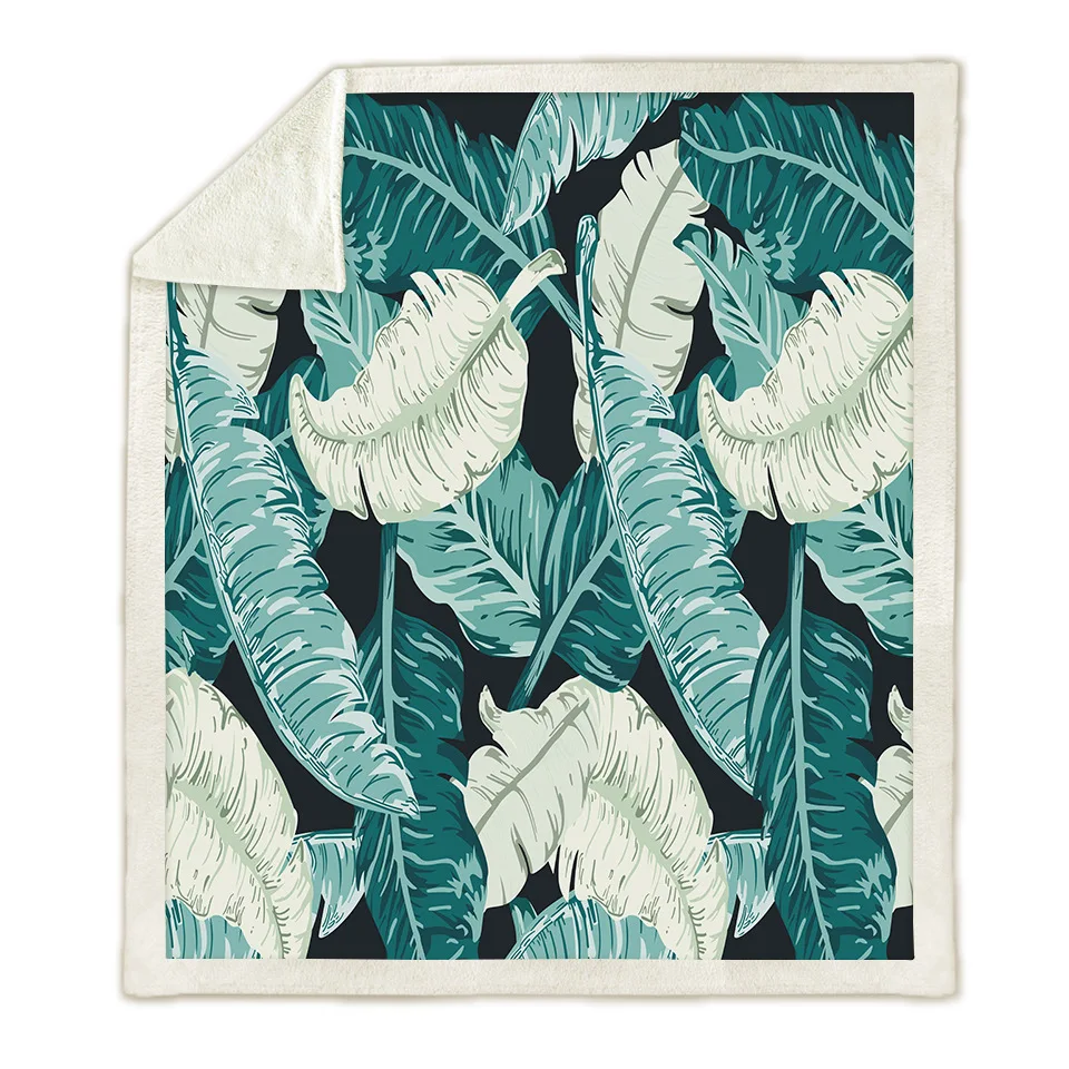 

Dream NS blasting blanket Air conditioning is thickened double plush 3D digital printing blanket leaves series factory direct