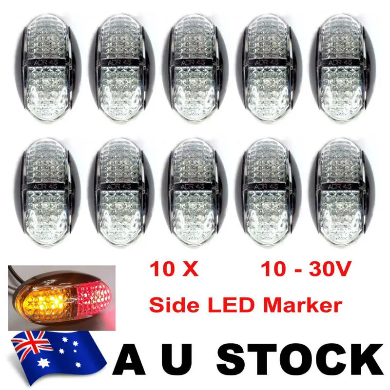 

Tkeapl THTMH 10X 12V 24V DC AMBER RED Two colour CLEARANCE LIGHTS SIDE MARKER LED FOR TRAILER TRUCK BUS