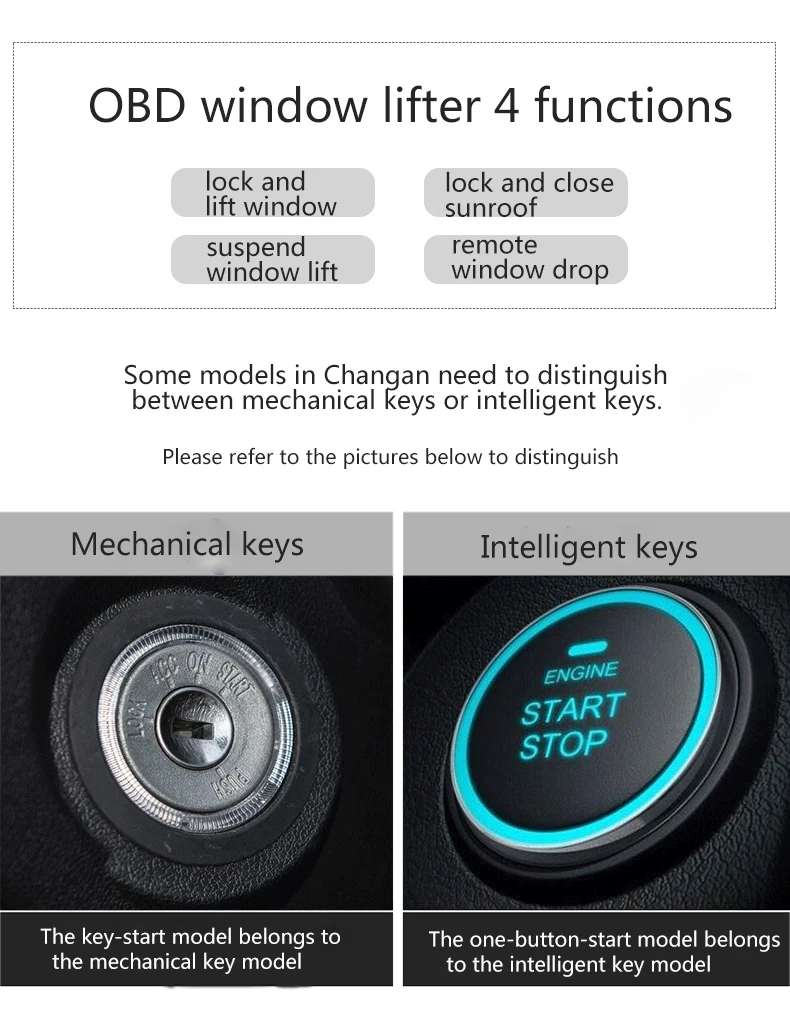 OBD Авто стеклоподъемник для Changan CS15/CS35/CS55/CS75/CS95 Range Rover и Evoque и обнаружения автомобиля дистанционного управления