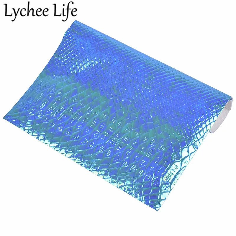 Lychee Life цветная крокодиловая кожа ткань Переливающаяся искусственная кожа 29x21 см Ткань DIY Ручная работа швейная ткань аксессуары поставки