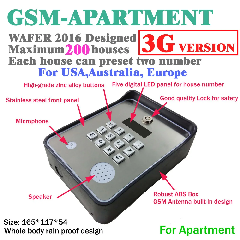 Беспроводной домофон 3G и GSM контроллер доступа услуги для открытия дверей ворот вход питания 12 В постоянного