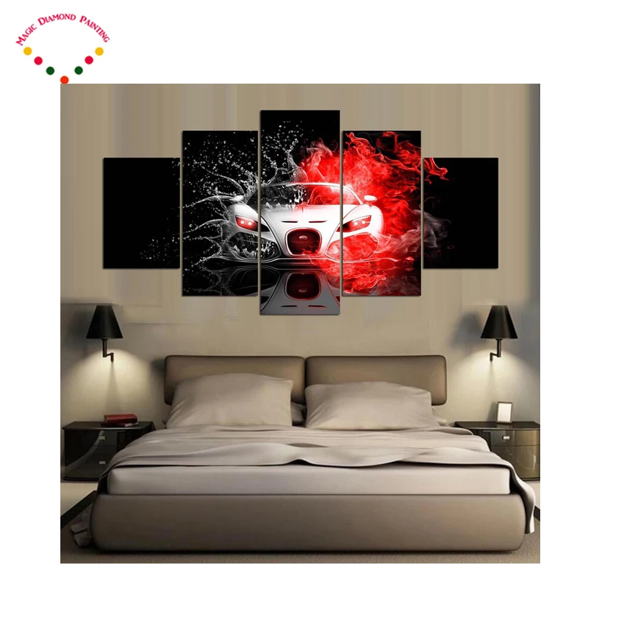 

5pcs/set full 5d diamond embroidery Cool Car Diamond mosaic diy 5d diamond painting cross stitch diamond sets home decorative