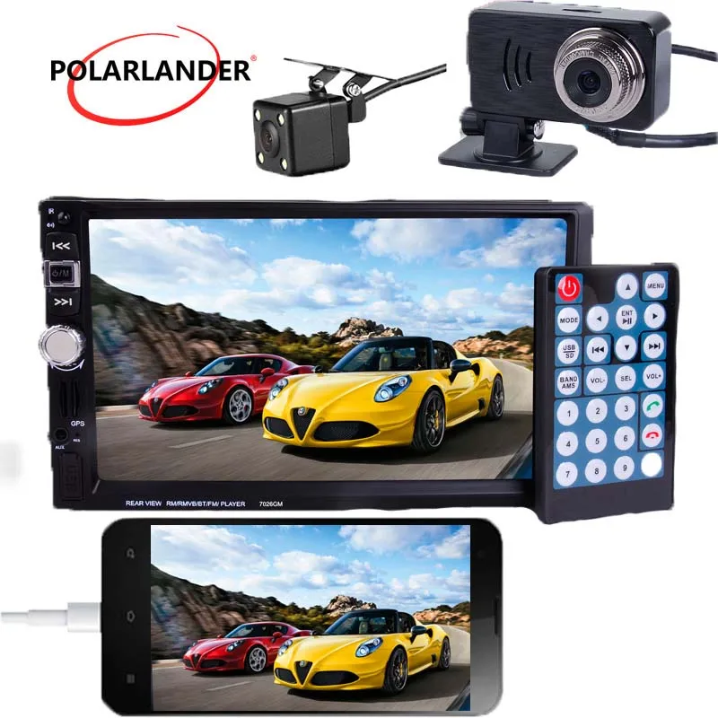 Зеркало Link 7 ''автомобильное радио 7026GM MP3/MP4/MP5 плеер Bluetooth 2 Din GPS навигация аудио
