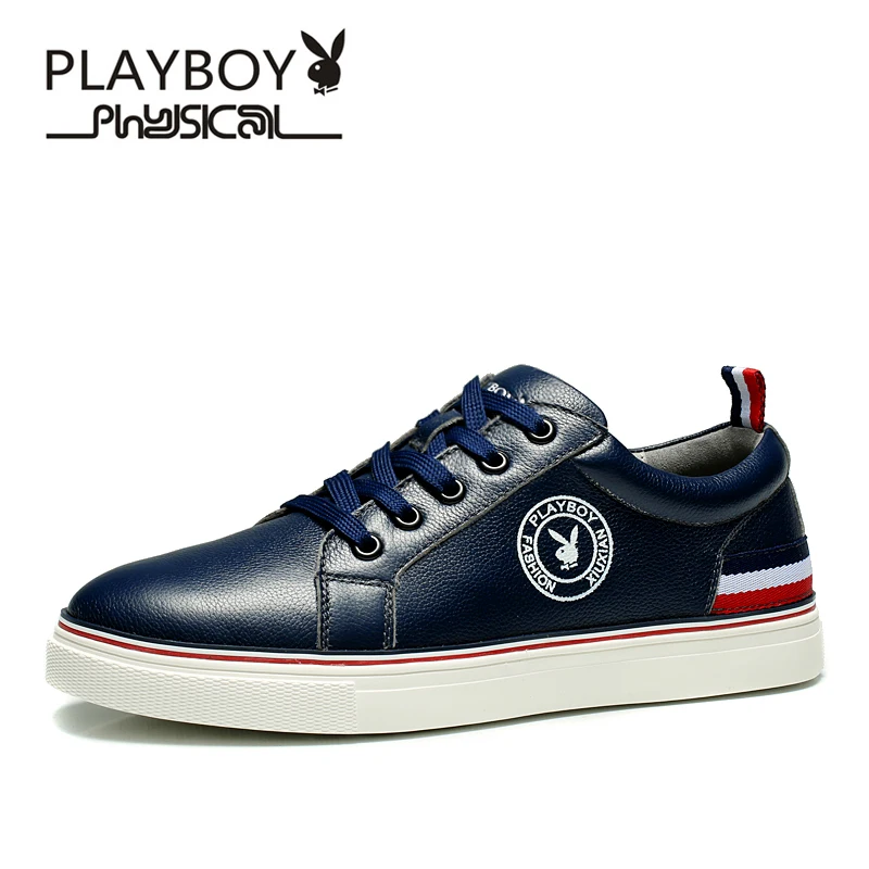

PLAYBOY 2017 New High Quality Genuine Leather Men Casual Shoes Men Breathable Hole Gentleman Shoes Brand Shoes