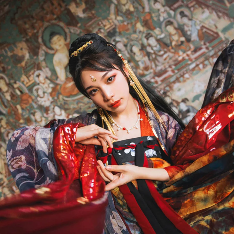 Костюм для китайских танцев красный Hanfu для женщин Традиционная сценическая одежда народное платье одежда для восточных выступлений карнавальный наряд DC2348