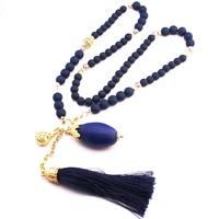 2021 sale heavy sweater chain geometric beads double long tassels charm necklaces pendants for women necklaces jewelry
