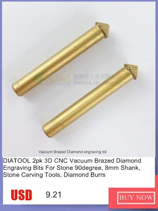 SHDIATOOL 2pk 3D ЧПУ, вакуумный Паяные алмазного Гравировка насадки для камень 90 градусов, 8 мм хвостовик, резьба по камню инструменты, алмазный заусенцы