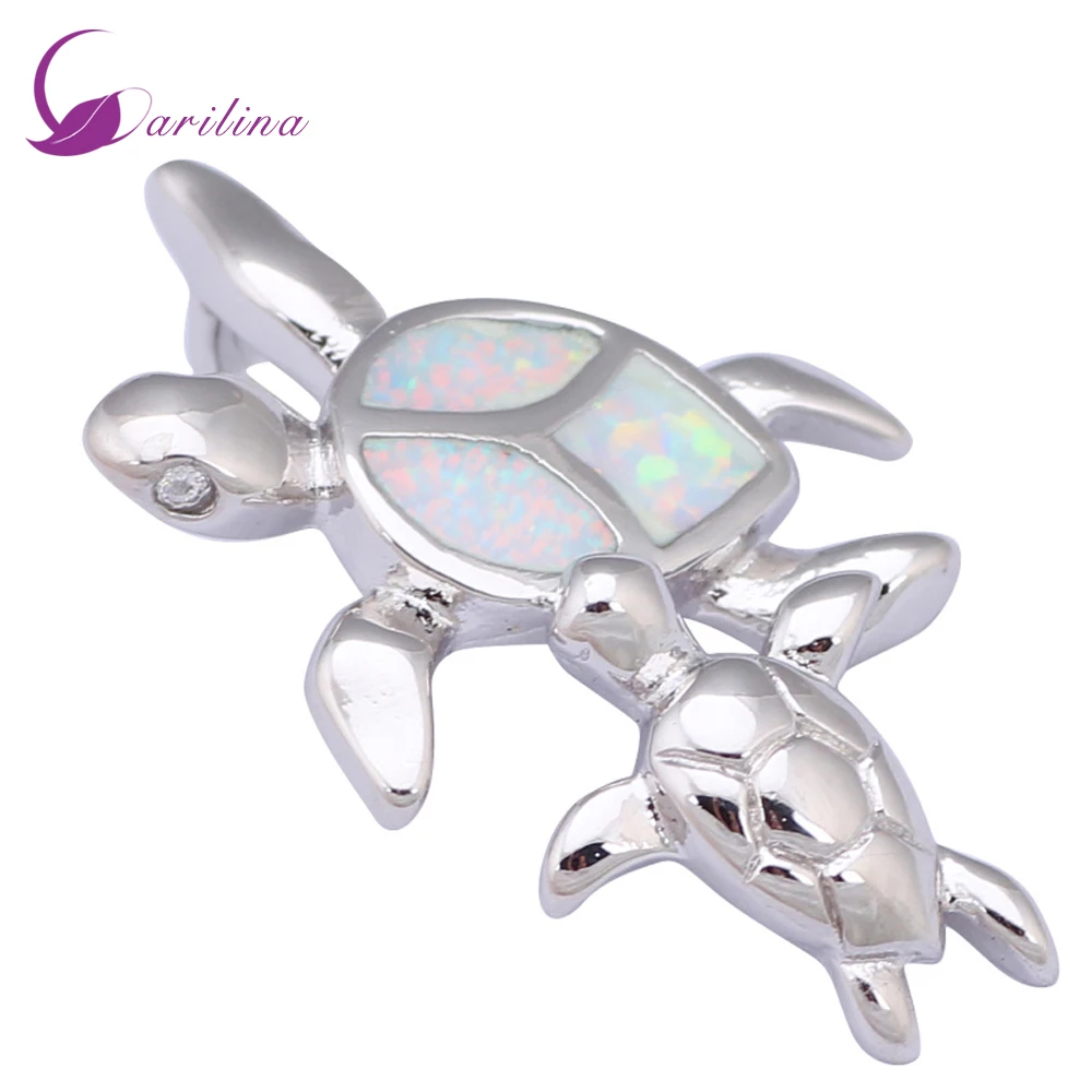 

New Statement Jewelry White Opal Silver Color Overlay Charm Necklaces Pendants For Women Jewelry P030