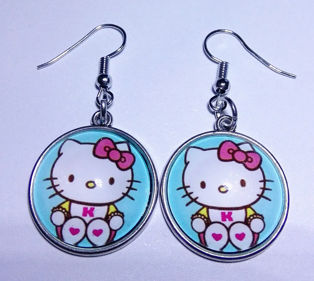 Серьги подвески из хелло китти 1 пара|ear pendant|drop earringsglass drop earrings |
