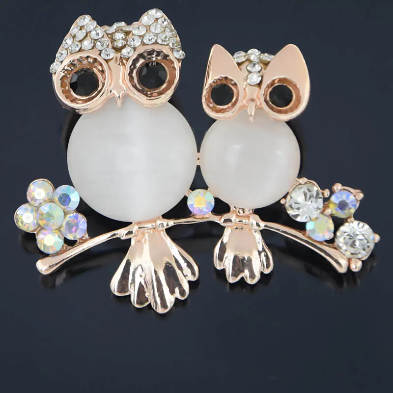 Брошь в виде совы с опалом и кристаллами|owl brooch|pin pinbrooch pins |