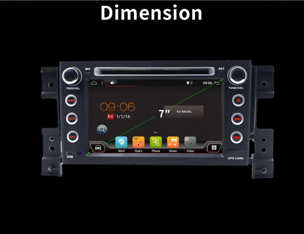 2Din 7 &quotAndroid 1 автомобильный dvd для grand vitara 2007 2013 стерео gps навигация Радио 2G ram USB BT AUX