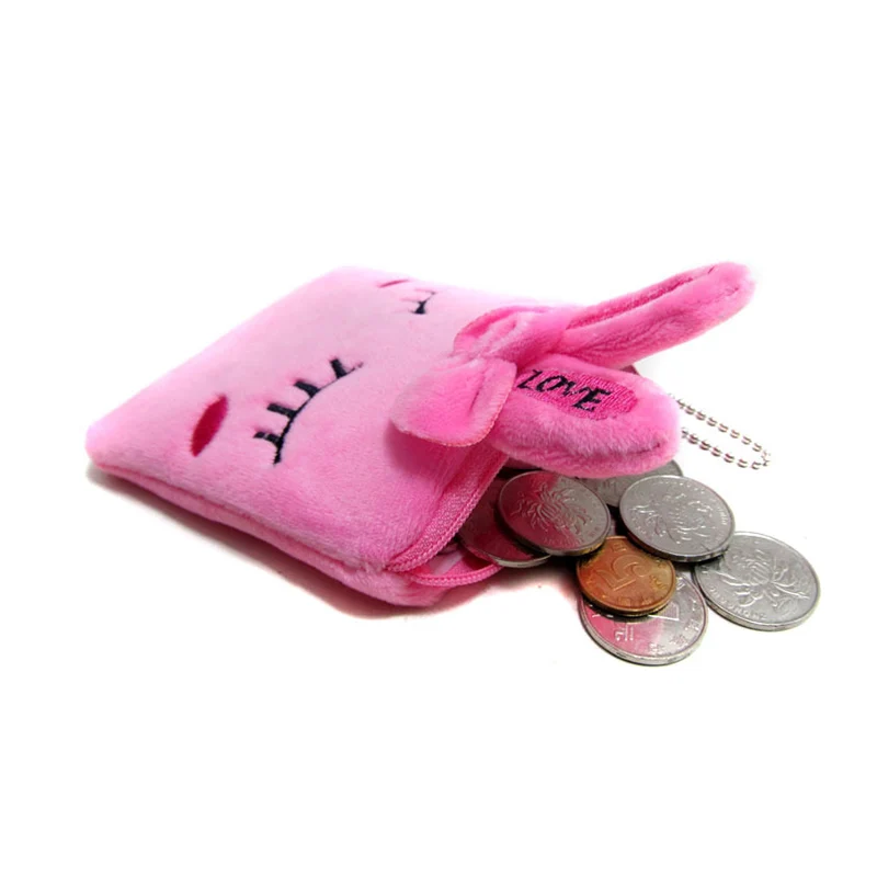 Мультяшный квадратный цветной кошелек на молнии с кошечкой для монет женская