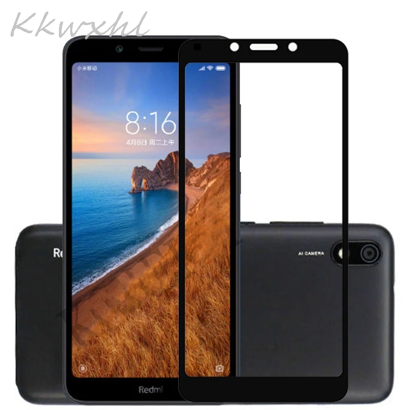 

For Xiaomi Redmi 7A Glass Screen Protector Full Cover Armor Tempered Glass Redmi7A Global Protective Film